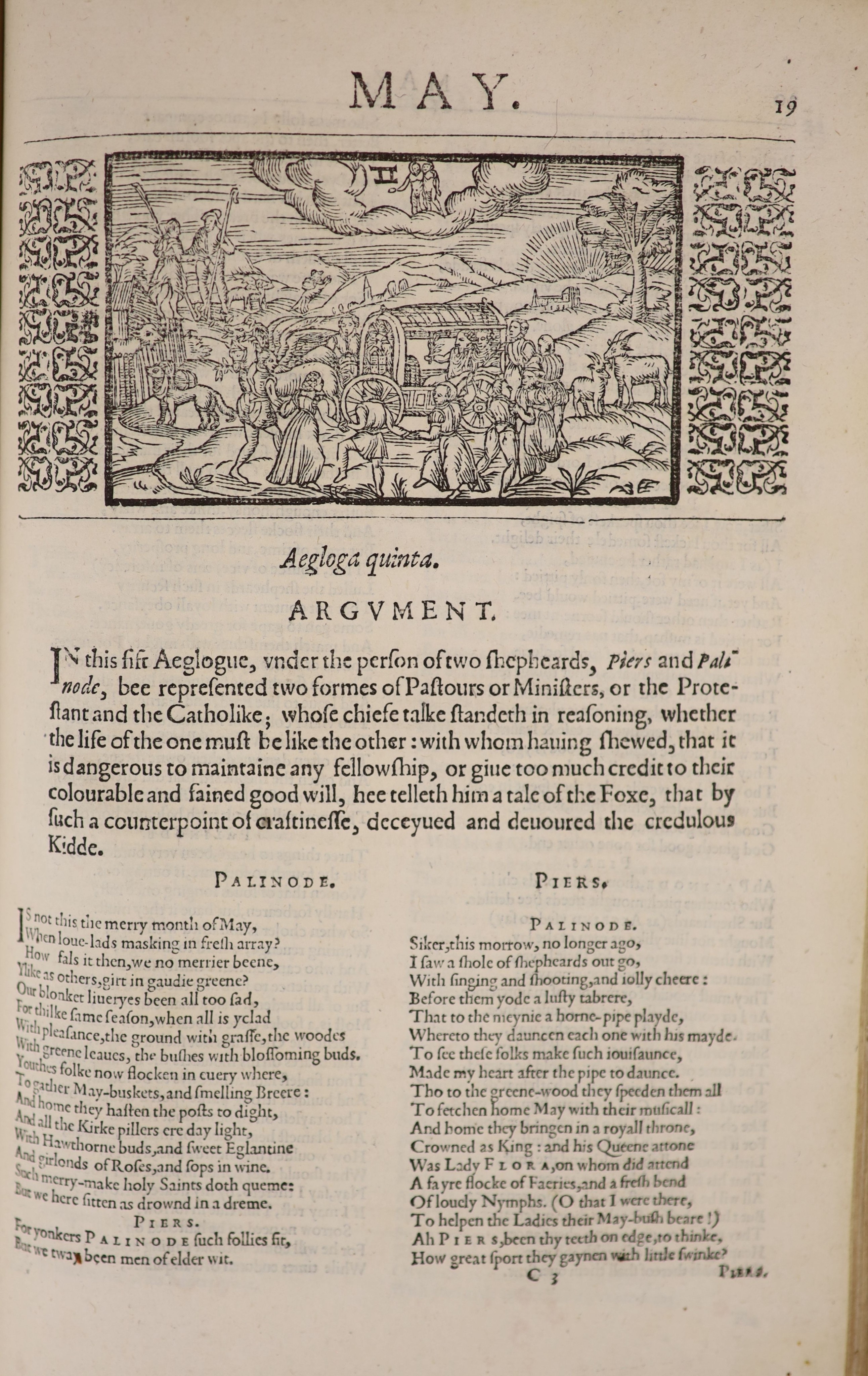 Spenser, Edmund - The Shepheards Calendar: together with the other works of England's Arch-Poet ... collected into one volume, and carefully corrected. pictorial engraved title